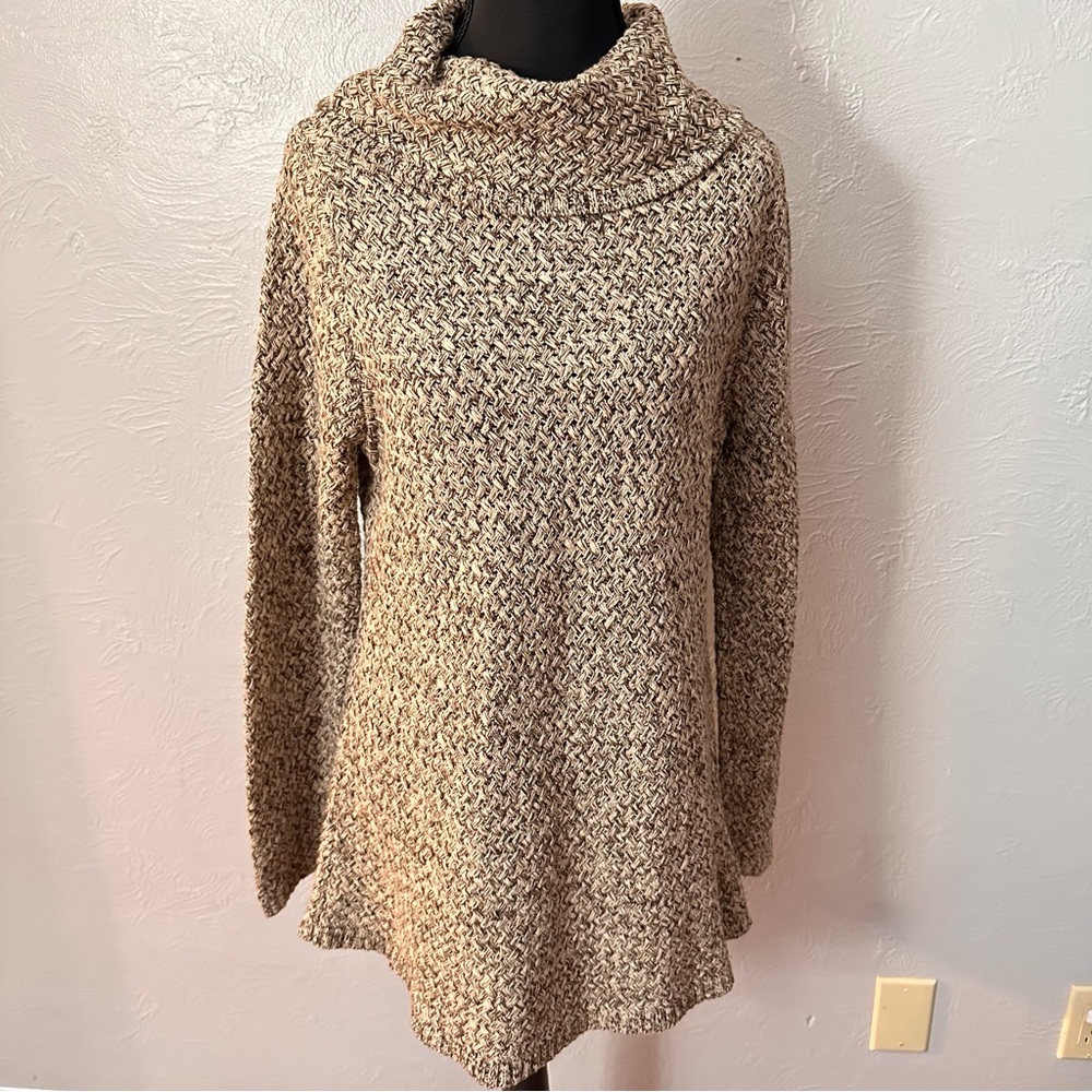 Dana Buchman Signature Cowl Neck Sweater | Size L Cozy | Neutral Knit